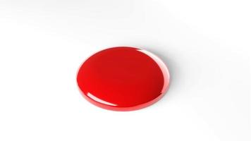 bouton rouge isoler backbround, rendu 3d photo