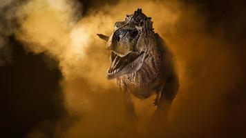 dinosaure épitaphe ekrixinatosaurus sur fond de fumée
