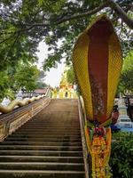 escaliers avec des serpents, temple wat sila ngu, koh samui en thaïlande. photo