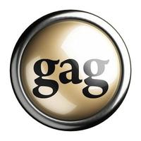 gag mot sur bouton isolé photo