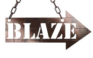 Blaze word sur métal pointeur photo