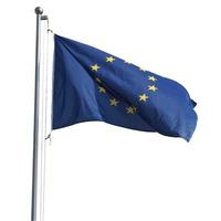 drapeau de l'union européenne eu isolated over white photo