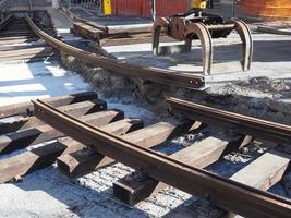 travaux de construction de rails de tramway photo