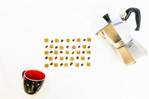 grains de café mis en place photo