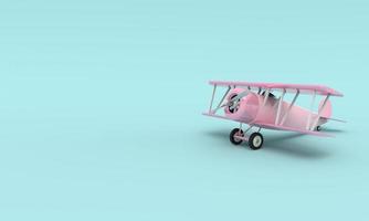 avion jouet vintage. illustration avec une place vide pour le texte. rendu 3d photo