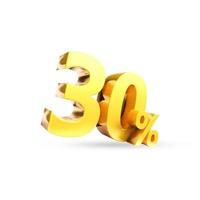 Symbole d'or de 30 %, rendu 3d photo