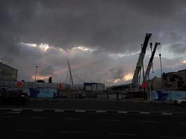 magnifique coucher de soleil en israël vue sur la terre sainte photo