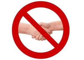 aucun signe d'interdiction de poignée de main ou de poignée de main comme mesure d'hygiène et de distanciation sociale photo