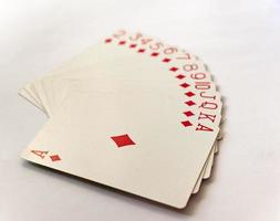 cartes à jouer un ensemble de diamants. photo