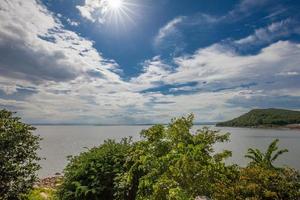 mur de barrage avec plein d'eau, thaïlande photo