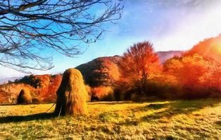 les œuvres dans le style de la peinture à l'aquarelle. beau ensoleillé d photo