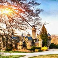 château antique. les œuvres dans le style de l'aquarelle photo