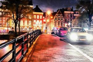 canaux d'amsterdam côté ouest au crépuscule . les œuvres dans le style de w photo