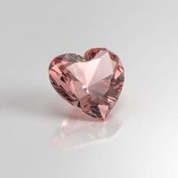 Rendu 3d coeur de pierre gemme de quartz rose photo