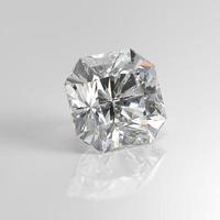 Rendu 3d carré rayonnant de pierres précieuses de diamant photo