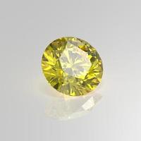 rendu 3d rond de pierres précieuses de diamant jaune photo