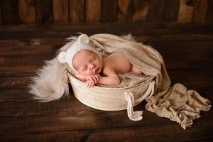 Portrait of cute adorable smiling white Caucasian baby girl boy photo