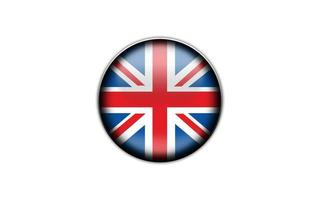 bouton transparent, badge avec drapeau britannique photo