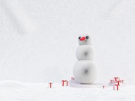 bonhomme de neige avec boîte-cadeau photo