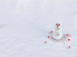 bonhomme de neige avec boîte-cadeau photo