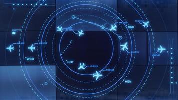 écran de simulation montrant divers vols pour le transport et les passagers. photo