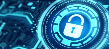 protection des données cyber sécurité confidentialité avec pare-feu. concept de technologie internet d'entreprise. photo