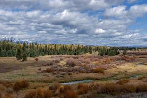 vue panoramique sur le parc national de grand teton photo