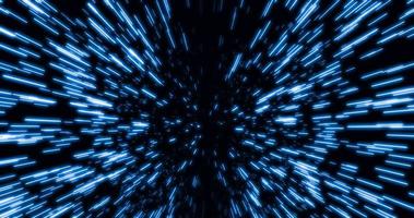 hyperespace abstrait de la vitesse de la lumière et de la vitesse de distorsion dans le sentier des étoiles bleues photo