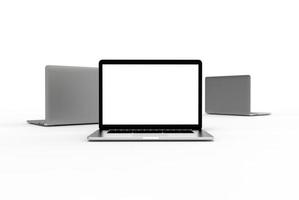 ordinateur portable moderne isolé sur fond blanc. Illustration 3D. photo