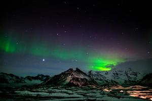 aurores boréales sud de l'islande photo