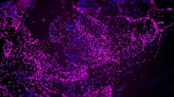 particules fluides bleues et violettes coulant belle avec fond abstrait de profondeur de champ photo