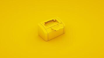 imprimante de bureau jaune. illustration 3d photo