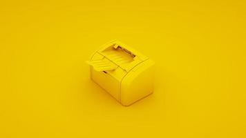 imprimante de bureau jaune. illustration 3d photo