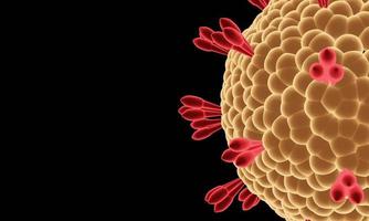 concept ncov du virus covid-19. bactérie abstraite ou cellule virale de forme sphérique avec de longues antennes. virus corona de wahan, concept de crise en chine. concept d'infection pandémique ou virale - rendu 3d. photo