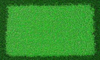 une pelouse vert clair au milieu est coupée court et la bordure est une herbe longue. la texture du cadre photo est de l'herbe, le bord de l'herbe est vert foncé. utiliser pour le fond et le papier peint. rendu 3d