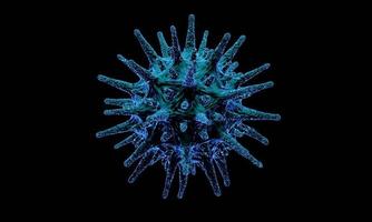 bactérie abstraite ou cellule virale de forme sphérique avec de longues antennes. virus corona de wohun, concept de crise en chine. concept d'infection pandémique ou virale - rendu 3d. photo