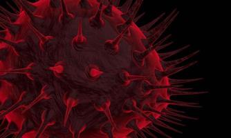 bactérie abstraite ou cellule virale de forme sphérique avec de longues antennes. Corona virus. concept d'infection pandémique ou virale - rendu 3d. photo