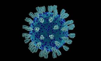 coronavirus 2019-ncov nouveau concept de cellule de coronavirus. cas dangereux de souche grippale comme une pandémie. virus du microscope en gros plan. rendu 3d. photo