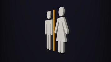 hommes et femmes wc signes pour concept de toilettes rendu 3d photo