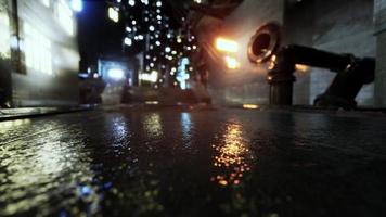néons bokeh la nuit pluvieuse photo