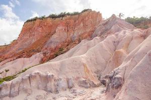 Les falaises rouges entre trancoso, taipe beach et pitinga beach à arraial d aujada, bahia, brésil photo