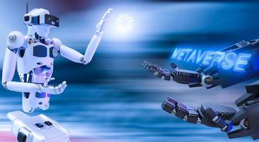 robot métaverse vr avatar jeu de réalité réalité virtuelle des personnes investissement dans la technologie blockchain, mode de vie professionnel réalité virtuelle vr connexion mondiale cyber avatar métaverse personnes 2022 rendu 3d photo