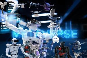 robot métaverse vr avatar jeu de réalité réalité virtuelle des personnes investissement dans la technologie blockchain, mode de vie professionnel réalité virtuelle vr connexion mondiale cyber avatar métaverse personnes 2022 rendu 3d photo