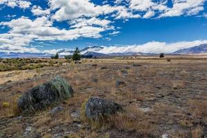 terrain au bord du lac tekapo photo