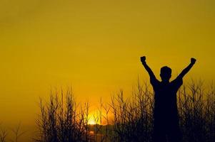 les silhouettes de silie expriment la joie. et des concepts de silhouette réussis photo