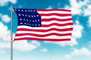 drapeau américain sur fond de ciel. jour des élections américaines photo