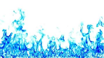 flamme bleue sur fond blanc. photo