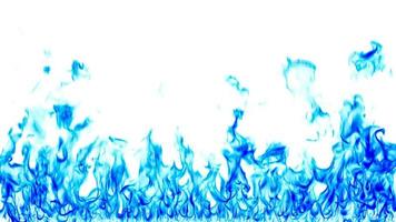 flamme bleue sur fond blanc. photo