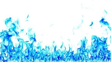 flamme bleue sur fond blanc. photo