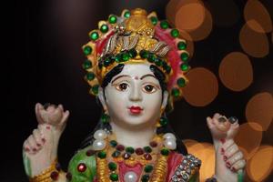 maa laxmi devi pooja image statue n diwali nuit photo